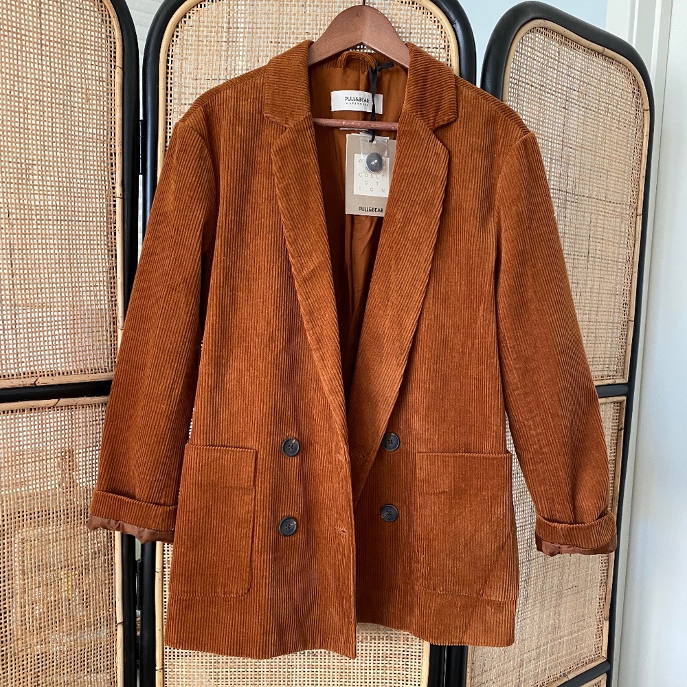 Brown Corduroy Blazer - Pull & Bear - Size Medium -  NWT